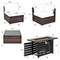 Costway 6PCS Patio Rattan Furniture Set 42'' Fire Pit Table Cover Sofa Cushion Off White/Black/Navy/Red/Turquoise